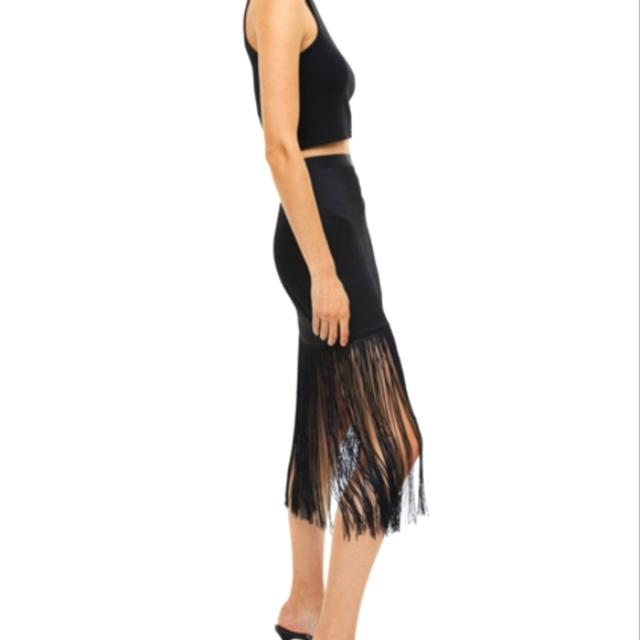 Fringe Calf Length Skirt - Picture 5 of 7